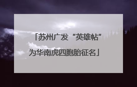 苏州广发“英雄帖”为华南虎四胞胎征名