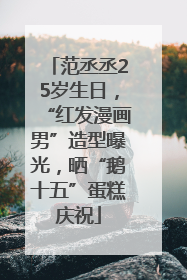 范丞丞25岁生日，“红发漫画男”造型曝光，晒“鹅十五”蛋糕庆祝