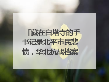 藏在白塔寺的手书记录北平市民悲愤，华北抗战档案首次集中展示