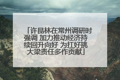 许昆林在常州调研时强调 加力推动经济持续回升向好 为扛好挑大梁责任多作贡献