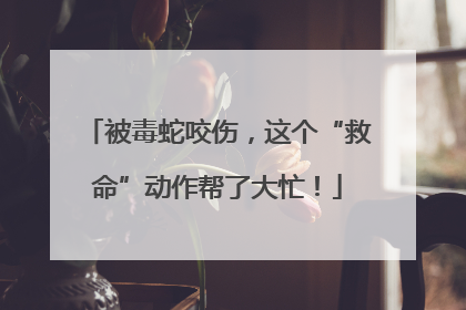 被毒蛇咬伤，这个“救命”动作帮了大忙！