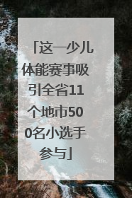 这一少儿体能赛事吸引全省11个地市500名小选手参与