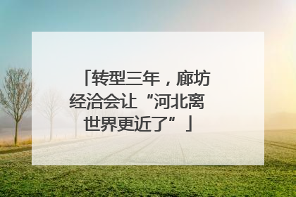 转型三年，廊坊经洽会让“河北离世界更近了”