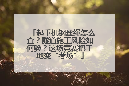 起重机钢丝绳怎么查？隧道施工风险如何验？这场竞赛把工地变“考场”