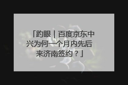 趵眼｜百度京东中兴为何一个月内先后来济南签约？