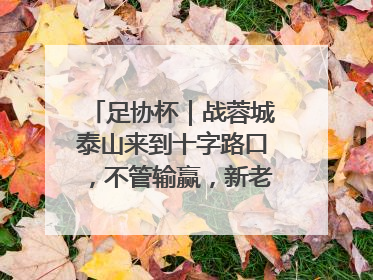 足协杯｜战蓉城泰山来到十字路口，不管输赢，新老交替势在必行