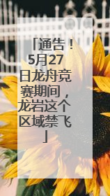 通告！5月27日龙舟竞赛期间，龙岩这个区域禁飞