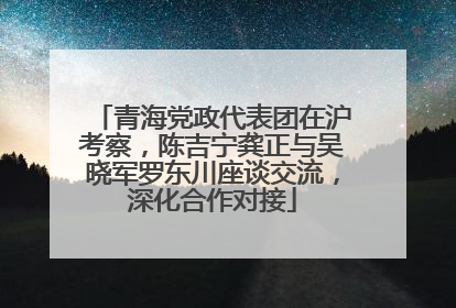 青海党政代表团在沪考察，陈吉宁龚正与吴晓军罗东川座谈交流，深化合作对接