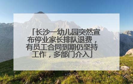 长沙一幼儿园突然宣布停业家长排队退费，有员工合同到期仍坚持工作，多部门介入