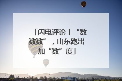 闪电评论丨“数数数”，山东跑出加“数”度