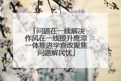 问题在一线解决 作风在一线提升鹰潭一体推进学查改聚焦问题解民忧