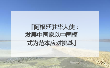 阿根廷驻华大使：发展中国家以中国模式为范本应对挑战