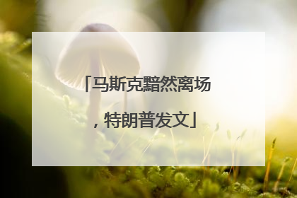 马斯克黯然离场，特朗普发文
