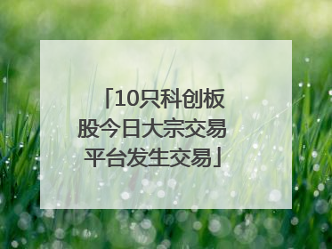 10只科创板股今日大宗交易平台发生交易