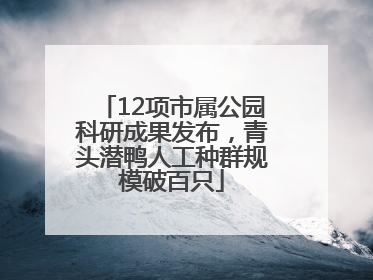 12项市属公园科研成果发布，青头潜鸭人工种群规模破百只