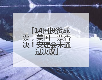 14国投赞成票，美国一票否决！安理会未通过决议