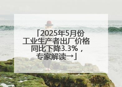 2025年5月份工业生产者出厂价格同比下降3.3%，专家解读→